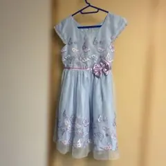 発表会　1度使用のみJona Michelle 水色 蝶刺繍ドレス サイズ130