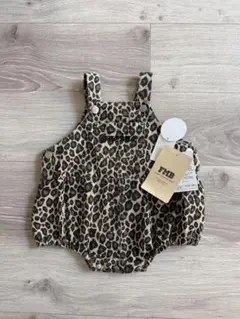 fmb ヒョウ柄刺繍ロンパース カバーオールサロペット ベージュ 80 タグ付