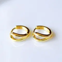 【S925刻印あり】K18コート極小フープピアス シンプル 内径7mm デイリー