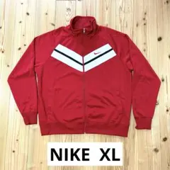【NIKE 】XL トラックジャケット 赤白黒 V字切替 刺繍ロゴ