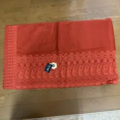 オレンジ色のレース着物ショール