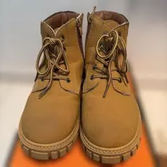 ブラウン レースアップブーツ 合成皮革