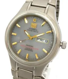 エルジン 腕時計 チタニウム デイデイト ソーラー電池 中古品 (51125)のサムネイル