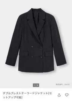 ダブルブレストテーラードジャケット　GU ブラック　M