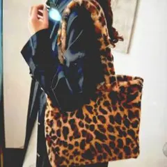 ヒョウ柄★ふわふわトートバッグ