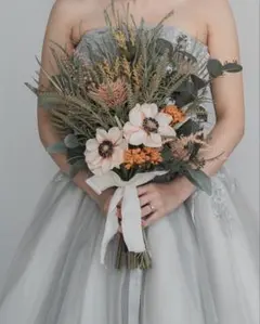 アーティフィシャルフラワー ブーケ 結婚式 ウエディングブーケ&ブートニアセット