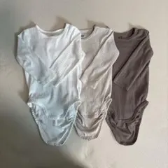 H&M リブ編みロンパース 3色セット