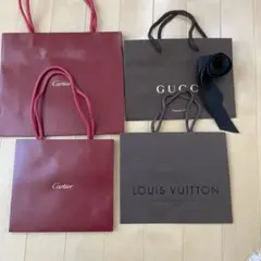 カルティエ　グッチ　ルイヴィトン ショップ紙袋　まとめて