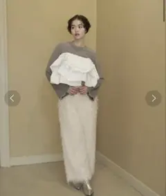 Notre émor blooming Frill Knit アイボリー - メルカリ