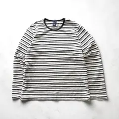 ギャップ GAP 長袖 ボーダーカットソー マルチボーダー ストレッチ 黒 L