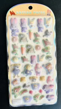 正規品　ディズニー　ズートピア　コットンパフィー　シール　コットンパフィ
