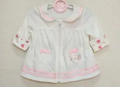 ホワイトカーディガン セーラー襟 花柄刺繍 size70