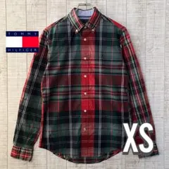 トミー ヒルフィガー チェック柄長袖シャツ XS