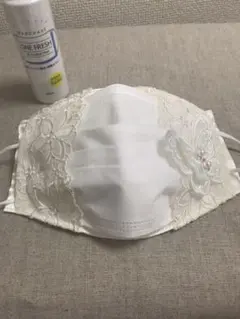 ☆2way不織布マスクカバー☆チュールレース蝶々ビジュ