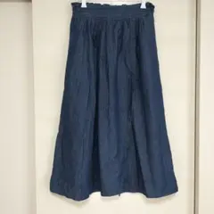 デニム フレアスカート インディゴブルー