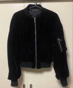 【美品】GRL/グレイル／ブラックベルベット MA-1 ボンバージャケット 黒