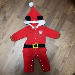 【80サイズ】ディズニー　クリスマス　サンタロンパース