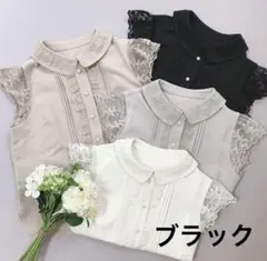 エブリン evelyn 襟付きレースブラウス