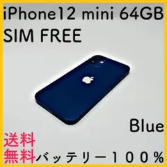 【美品】iPhone12mini 64GB ブルー SIMフリー 100%