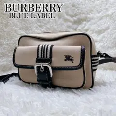 BURBERRY BLUELABEL ショルダーバッグ ホースロゴ キャンバス