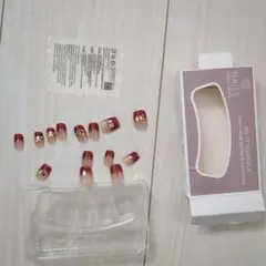 DIYネイルチップ 赤とクリアのグラデーション