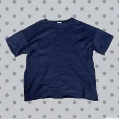 GU ブラック Tシャツ サイドスリットオーバーサイズT(5分袖) Sサイズ