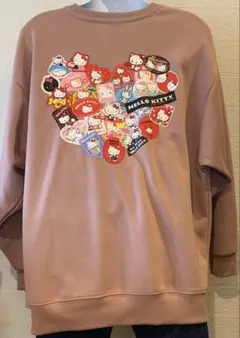 新品50thハローキティ トレーナー　スウェット　プルオーバー　ピンクLサイズ