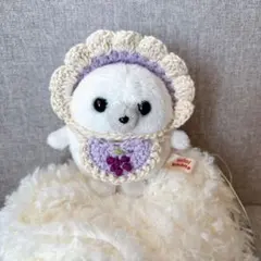ベビーボンネット　あみぐるみ　ハンドメイド　手編み ぬい活　ぬい服 着せ替え