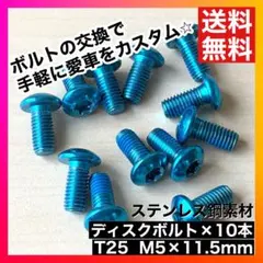 [10개 세트] 디스크 볼트 M5 11.5mm 스테인리스 스틸 블루 블루
