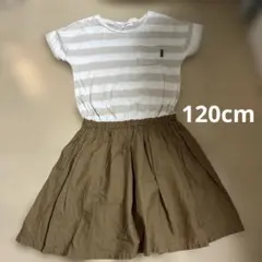 quoti use fith ワンピース120cm ブラウン　ボーダー　水着のサムネイル