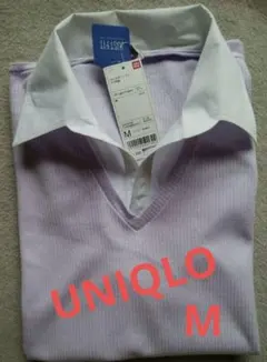 ★新品未使用★　④UNIQLO　薄紫　2,189円　半袖　M　綿100％
