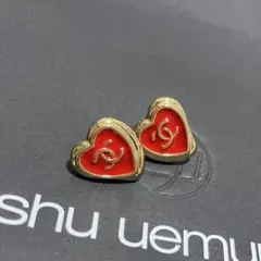 ccロゴ ハートピアス　ゴールド