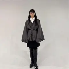美品！ Eimee Law ジオメトリックレースアシメカラージャケット 黒 