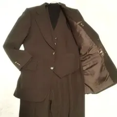 ヴィンテージ　スーツ　セットアップ　スリーピース　ベスト付き　総裏　L