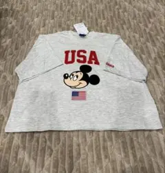 USA ミッキー チマジロ しまむら Tシャツ グレー 140 ディズニー