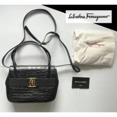 Salvatore Ferragamo クロコ調 ハンド・ショルダー バッグ