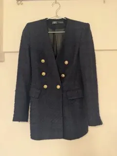 ZARA ネイビー ダブルブレストジャケット