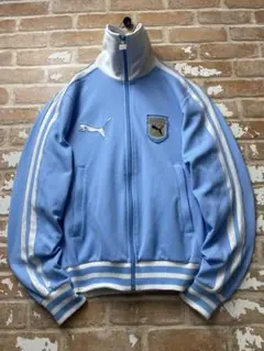 90s プーマ　PUMA トラックジャケット　水色　刺繍　ワンポイント　古着
