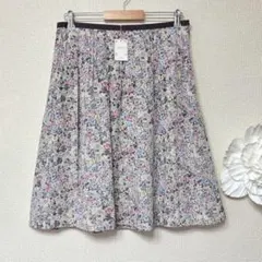 アリスバーリーL 花柄フレアスカート　L13号　グレー　新品定価16,800円