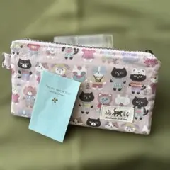 ハンドメイド　使い方いろいろファスナーフラットポーチ