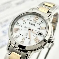 【稼働】セイコー ルキア 1B22-0CK0 1Pダイヤ 電波ソーラー 腕時計