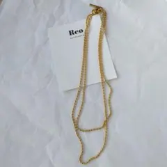 №1852ゴールドボールチェーンロングネックレス