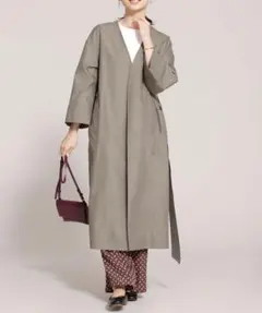 【新品】nano universe ワイドスリーブノーカラーコート