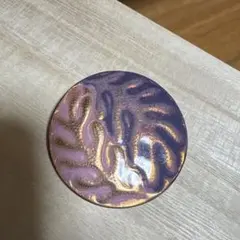 七宝焼 ブローチ リーフモチーフ パープル系