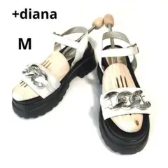 +diana 厚底 ボリュームソール チェーン サンダル 23.5cm ホワイトのサムネイル