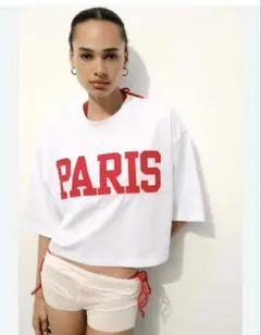 ZARA PARIS クロップドTシャツ2024