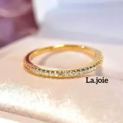 GOLD 1mm モアサナイト フルエタニティ リング 【9号】人工ダイヤ