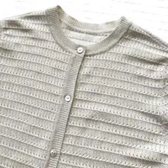 美品 レリアン ラメ　透かし編み　サマーカーディガン 薄手のサムネイル