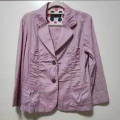 ピンクストライプ柄 薄手ジャケット