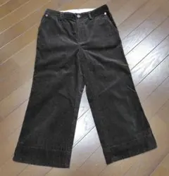美品　クロコダイル　パンツストレートベロアコーデュロイ　ブラウン　L